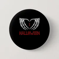 Halloween Skeleton Hands Forming Heart Gothic Button
