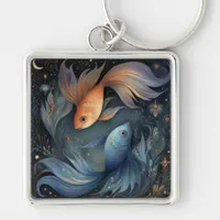 Pisces Fish Zodiac Astrology Mystical Birthday Keychain
