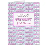 Huge Birthday Card Pink Blue for Her