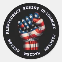 Resist Fist Political Democrat Anti Trump  Classic Round Sticker