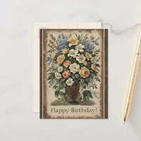 Old-fashioned Flower Bouquet Postcard