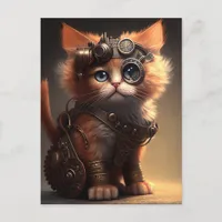 Steampunk Kitten Postcard