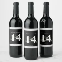 14th Wedding Anniversary Custom Wine Label