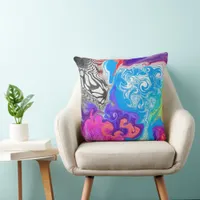 Pour Paint Effect Digital Art   Throw Pillow