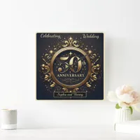 Radiant Legacy: 50 Years of Love Square Wall Clock