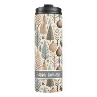 Earth Tones Christmas Pattern#25 ID1009 Thermal Tumbler