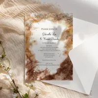 Rust Tones Abstract Watercolor Wedding Invitation