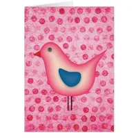 Birdie on Pink Polka Dots