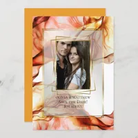 Save the Date | Photo Frame Autumn Abstract 2 Invitation