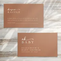 Diaper Raffle Terracotta Minimalist Baby Shower Enclosure Card