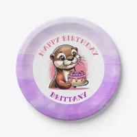 Otter Themed Girl's Birthday Party  Paper Plates