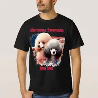 Patriotic Poodles Prance by Old Glory T-Shirt