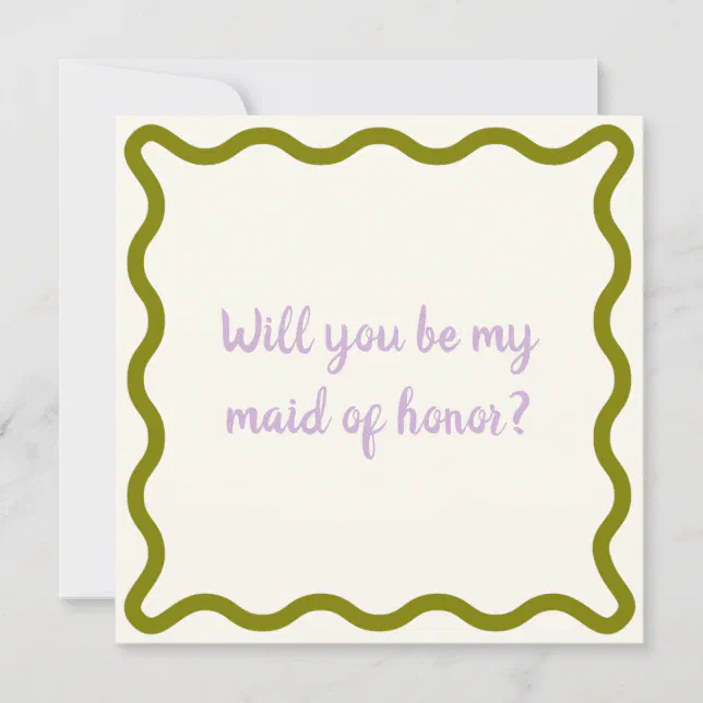 Handwritten Will you be my maid of honor? Proposal Invitation