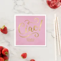 Pink and Gold Italian Napkins