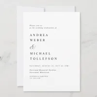 Elegant Classic Wedding Black White Simple Modern Invitation