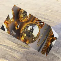 Blink! Beautiful chaos jewelry in gold  Beach Towel