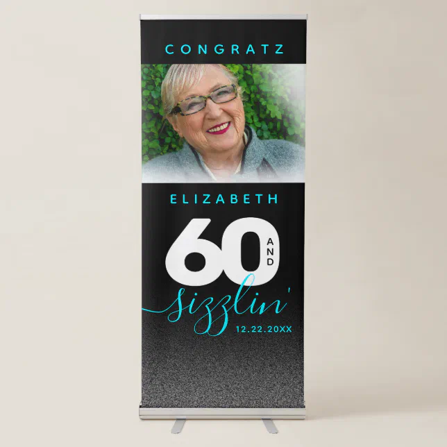 Modern Girly Ice Blue 60 and Sizzling Retractable Banner