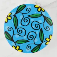 Abstract Floral Trinket Tray