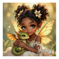 Cute Anime Fairy Girl and Chibi Dragon Acrylic Print