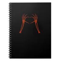 Skeleton Hands Heart Sign Costume Funny Halloween  Notebook