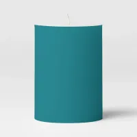 Personalized Photo Artwork Dark Cyan Blue 3" x 4" Pillar Candle