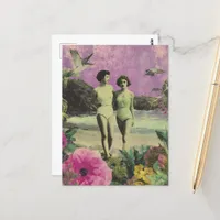 The Women at the Beach Walking Postcard