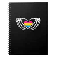 Pan Pride Skeleton Halloween Pan Goth Heart Notebook