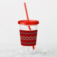 Southwest Mesas Red & Turquoise Acrylic Tumbler