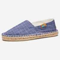 Abstract Geometric Blue Tile Patterned  Espadrilles