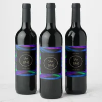 Abstract Black and Gold Wine Label