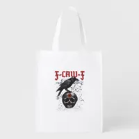 F-Caw-F Funny Halloween Crow Raven Gothic Humor Grocery Bag