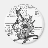 The Motherly Kangaroo Vintage Black and White  Magnet