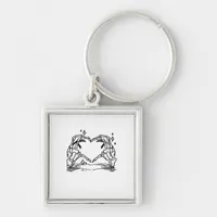 Skeleton Hand Heart Funny Design Keychain