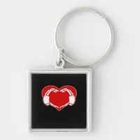 Heart Skeleton Hands Gothic Valentine Red Classic  Keychain