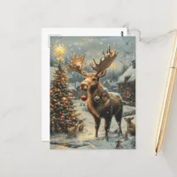 Christmas Moose Postcard
