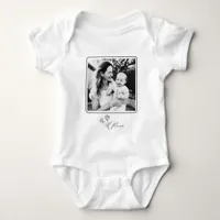 Minimalist Elegant Floral Mom  Baby Bodysuit