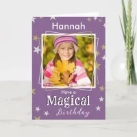 Magical Birthday Stars Photo Name Kids Boy Girl Card