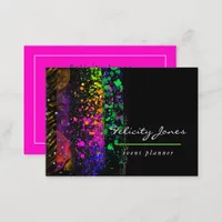 Neon Brush Strokes Business Card