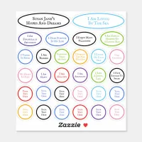 30 Affirmations For Hopes And Dreams Colorful Sticker