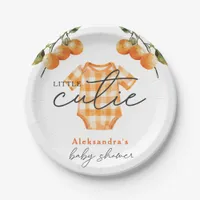 Summer Oranges Cute Bodysuit Baby Shower Paper Plates