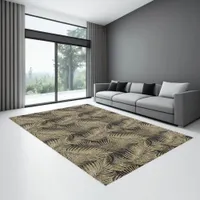 Sparkling Palm Leaves Pattern Gold ID831 Rug