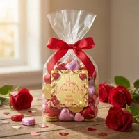 Red and Gold Balloons Happy Valentine's Day Square Sticker