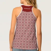 Namaste Mandala Pattern Red White Christmas Yoga Tank Top