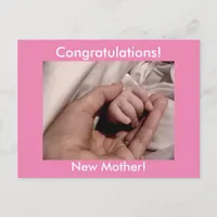 Congratulations New Mother & Pink Baby Girl Postcard