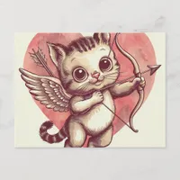 Cupid Kitten Postcard