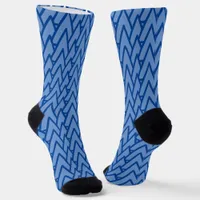 Socks - Overlapping V Shapes in Shades of Blue