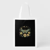 Flowers Goblincore Moth And Butterfly Cottagecore  Grocery Bag