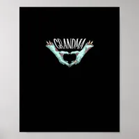 Grandma Zombie Hand Heart Halloween Costume Family Poster