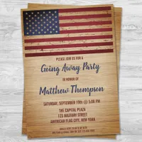 Military Going Away Party Patriotic American Flag Invitation