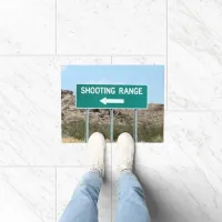 Turn Left to Shooting Range Doormat